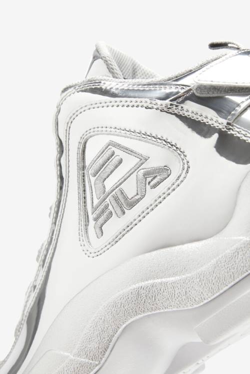 Metal Silver Men's Fila Grant Hill 2 Metallic Sneakers | Fila253NP