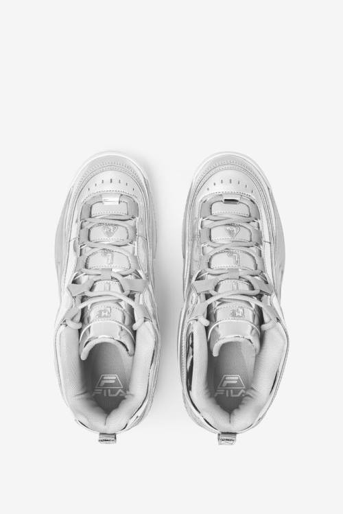 Metal Silver Men's Fila Grant Hill 3 Metallic Sneakers | Fila025MN