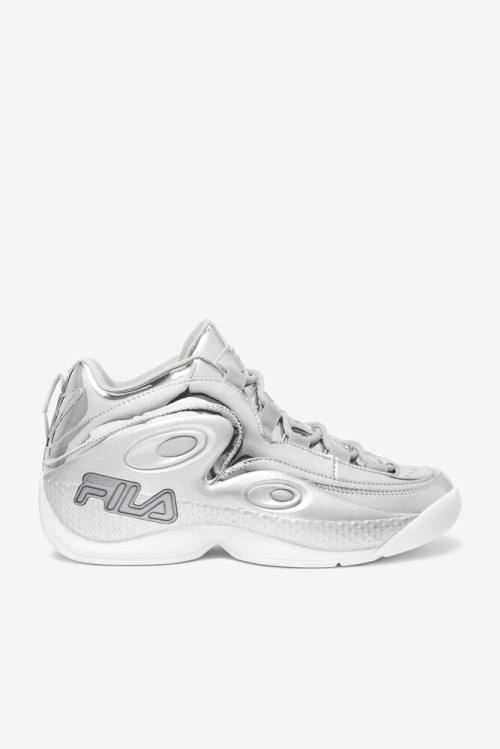 Metal Silver Men\'s Fila Grant Hill 3 Metallic Sneakers | Fila025MN