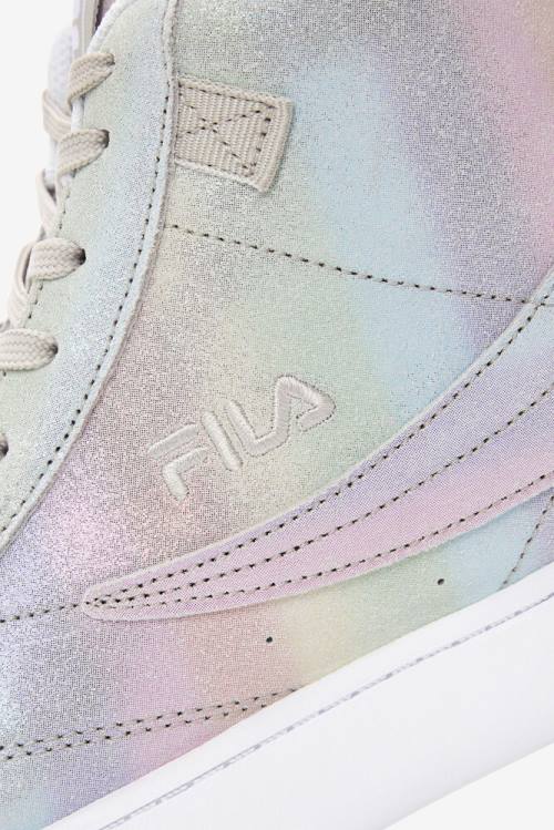 Metal Silver / White Women's Fila Gennaio Prism Suede Sneakers | Fila459WP