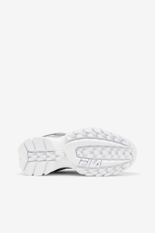 Metal Silver / White Women's Fila Made In Italy Disruptor 2 Sneakers | Fila015YN