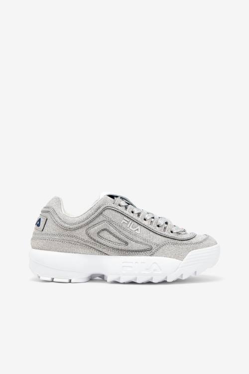 Metal Silver / White Women\'s Fila Made In Italy Disruptor 2 Sneakers | Fila015YN