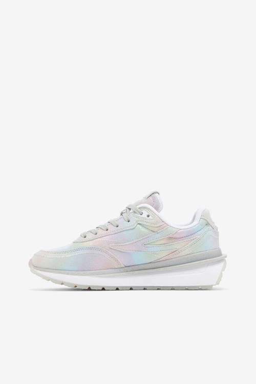 Metal Silver / White Women's Fila Renno Prism Suede Sneakers | Fila968FT