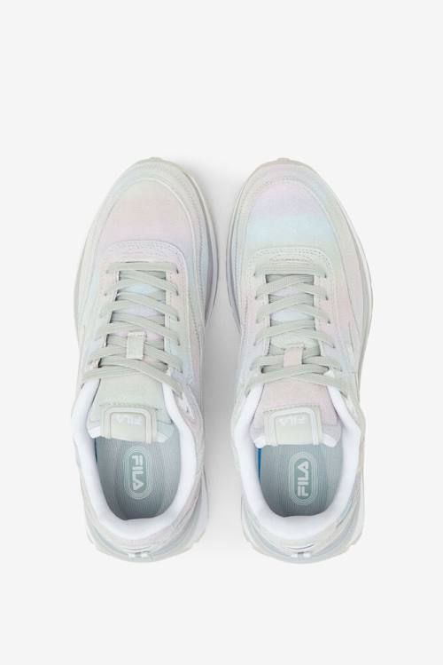 Metal Silver / White Women's Fila Renno Prism Suede Sneakers | Fila968FT