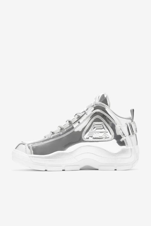 Metal Silver Women's Fila Grant Hill 2 Metallic Sneakers | Fila487TV