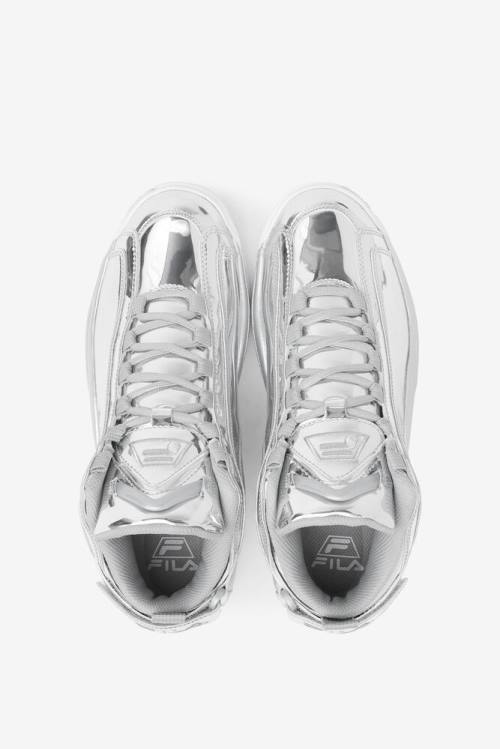 Metal Silver Women's Fila Grant Hill 2 Metallic Sneakers | Fila487TV