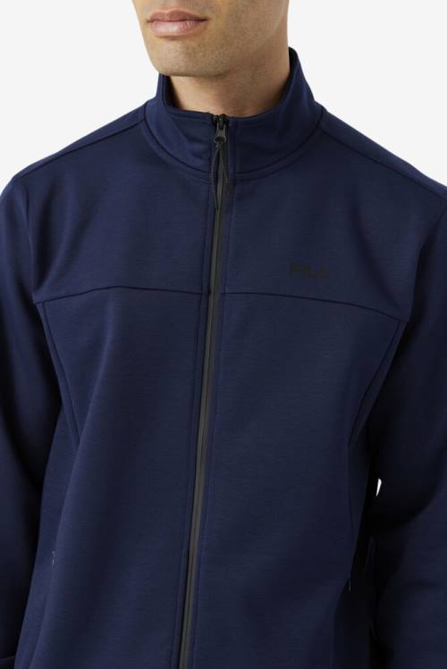 Navy / Black Men's Fila Gonal Zip Jackets | Fila723MZ