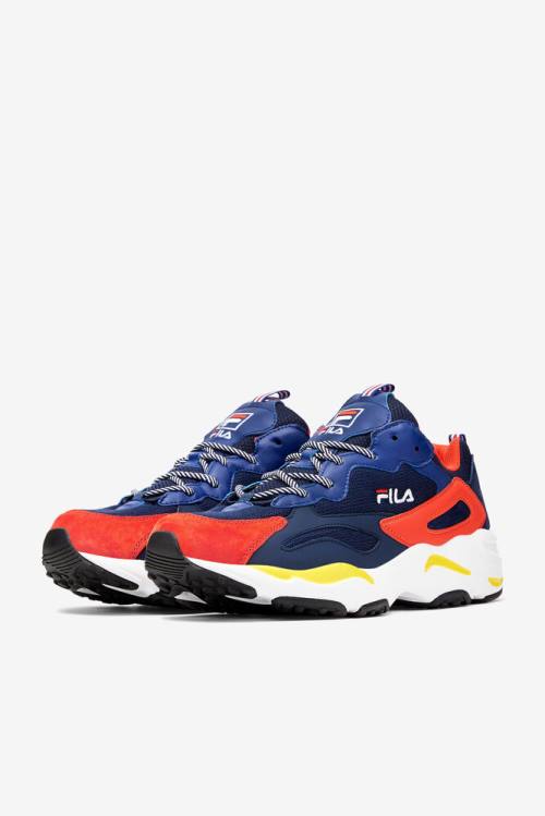 Navy / Blue / Red Men's Fila Ray Tracer Sneakers | Fila625JZ