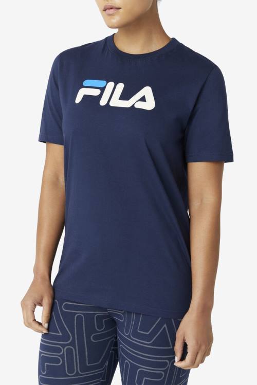 Navy / Blue Women's Fila Eagle Tee T Shirts | Fila403WF