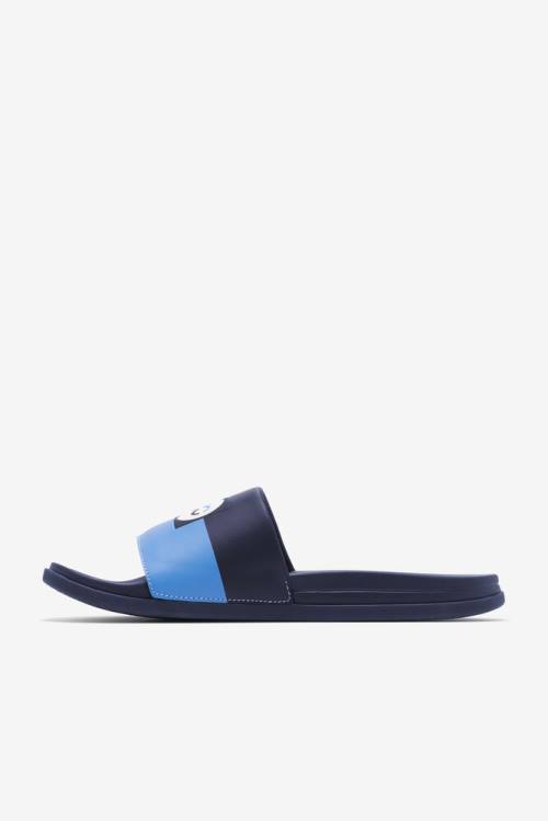 Navy Men's Fila 110 Year Collection Drifter Lux Slides | Fila945EI