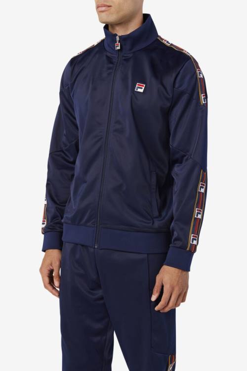 Navy Men's Fila Carson Track Jackets | Fila687CD