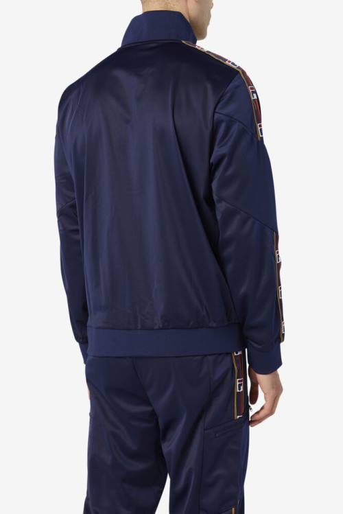 Navy Men's Fila Carson Track Jackets | Fila687CD