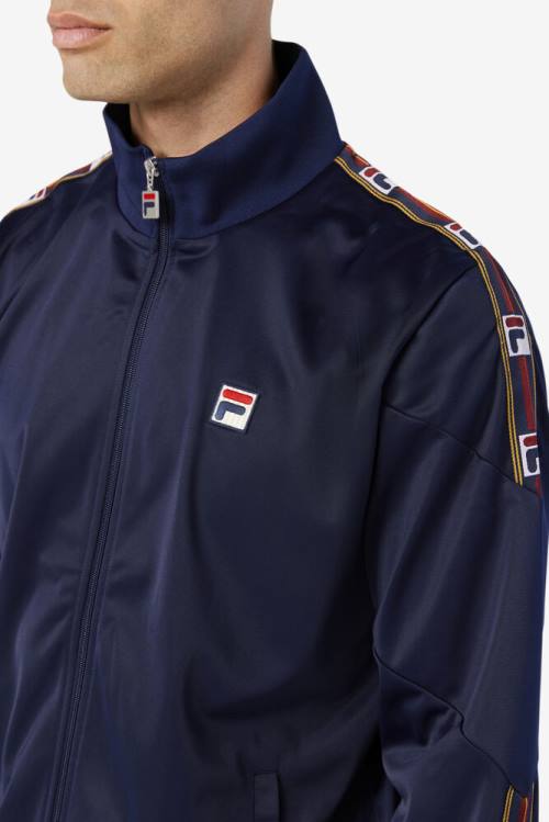 Navy Men's Fila Carson Track Jackets | Fila687CD