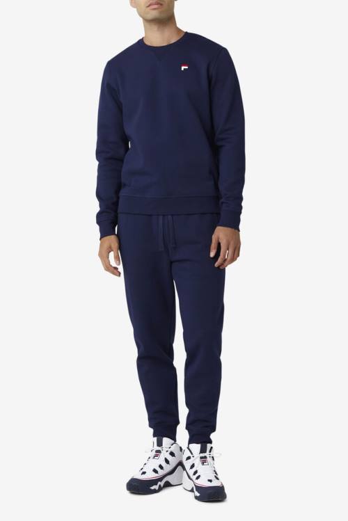 Navy Men's Fila Chardon Jogger Pants | Fila710NE