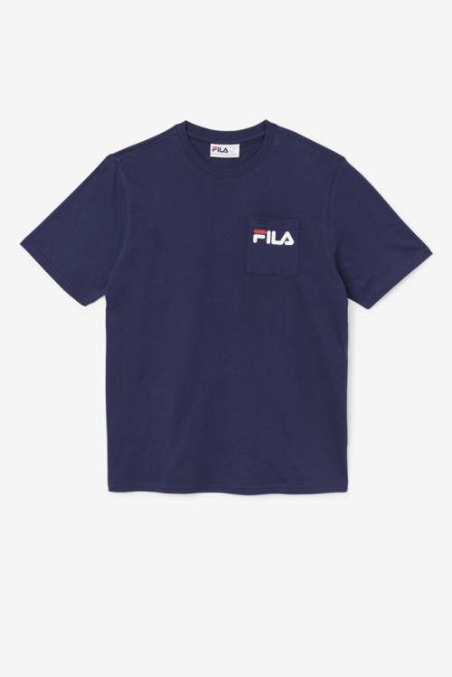 Navy Men\'s Fila Curtis Pocket Tee T Shirts | Fila517FE