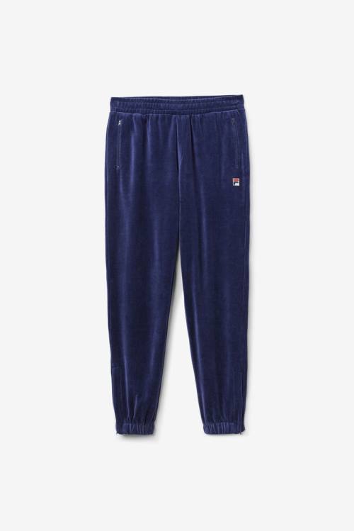 Navy Men\'s Fila Dortmund Velour Jogger Pants | Fila095IS