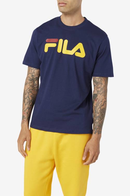 Navy Men's Fila Eagle Tee T Shirts | Fila183VR