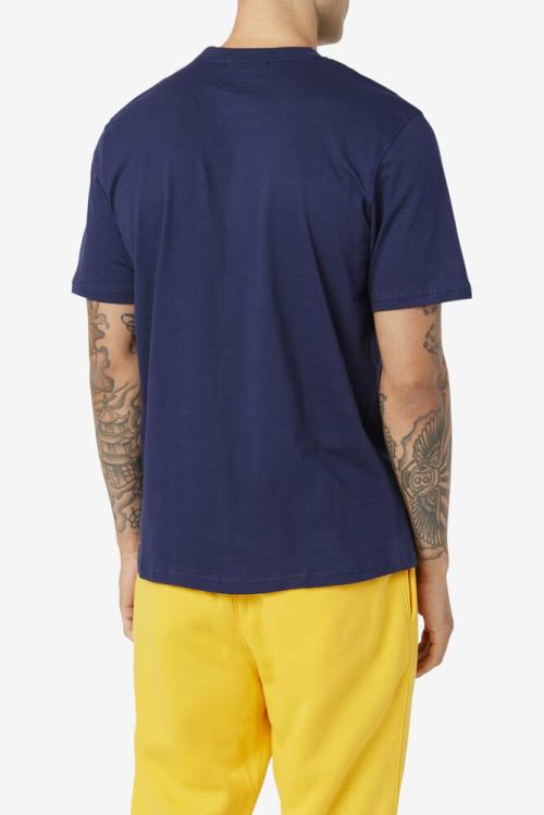 Navy Men's Fila Eagle Tee T Shirts | Fila183VR