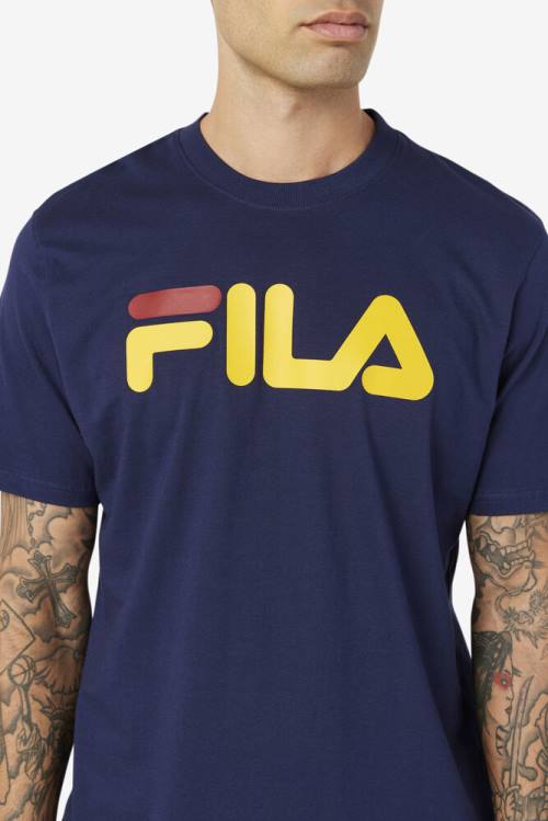 Navy Men's Fila Eagle Tee T Shirts | Fila183VR