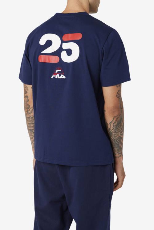 Navy Men's Fila Grant Hill Cormac Tee T Shirts | Fila594FT