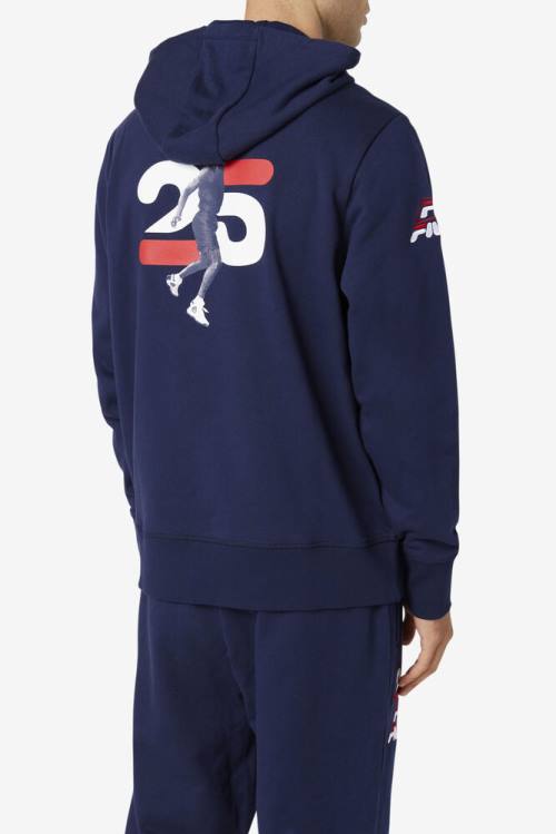 Navy Men's Fila Grant Hill Lazarus Hoodie | Fila592HD