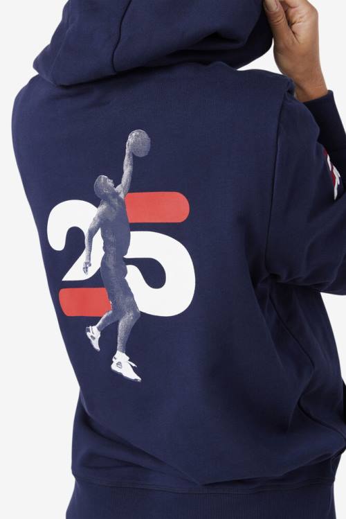 Navy Men's Fila Grant Hill Lazarus Hoodie | Fila592HD