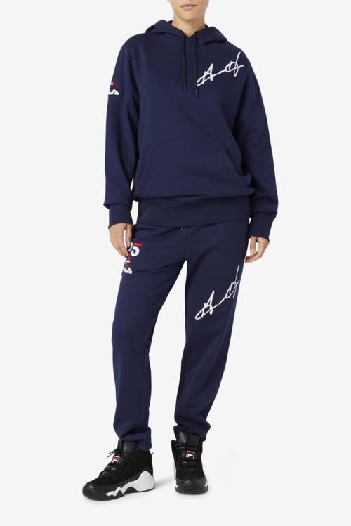 Navy Men's Fila Grant Hill Lazarus Hoodie | Fila592HD