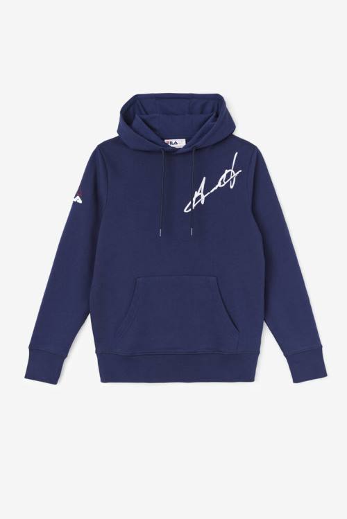 Navy Men\'s Fila Grant Hill Lazarus Hoodie | Fila592HD