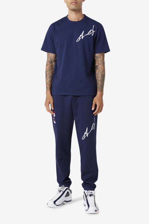 Navy Men's Fila Grant Hill Orson Pants | Fila967HO