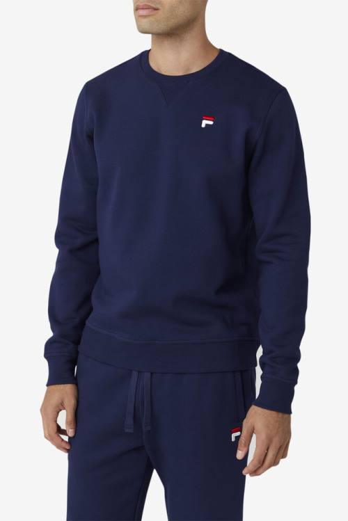 Navy Men's Fila Kieve Sweatshirts | Fila986JW