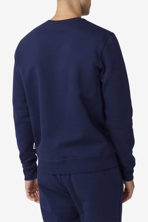 Navy Men's Fila Kieve Sweatshirts | Fila986JW