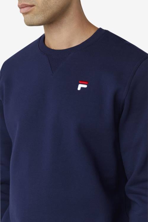 Navy Men's Fila Kieve Sweatshirts | Fila986JW