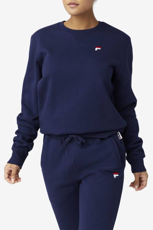 Navy Men's Fila Kieve Sweatshirts | Fila986JW