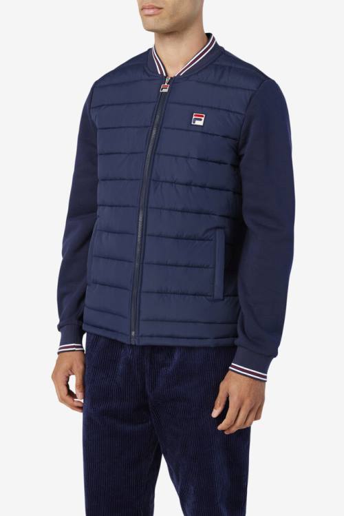 Navy Men's Fila Marco Puffer Jackets | Fila964LC