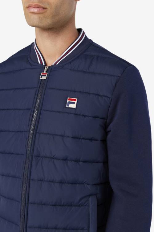 Navy Men's Fila Marco Puffer Jackets | Fila964LC