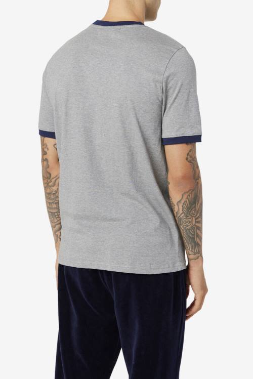 Navy Men's Fila Marconi Ringer Tee T Shirts | Fila649ZQ