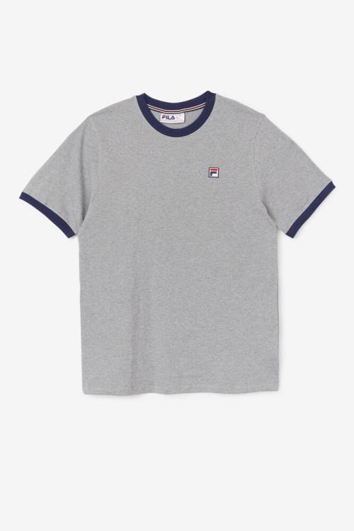 Navy Men\'s Fila Marconi Ringer Tee T Shirts | Fila649ZQ