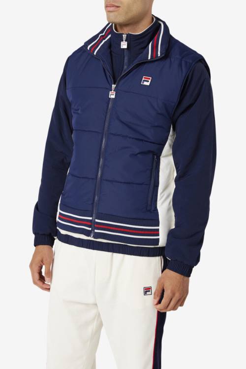 Navy Men's Fila Matias Vest Jackets | Fila530TG