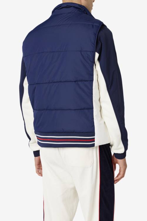 Navy Men's Fila Matias Vest Jackets | Fila530TG