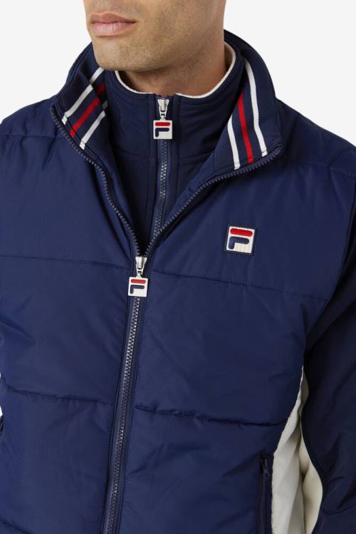 Navy Men's Fila Matias Vest Jackets | Fila530TG