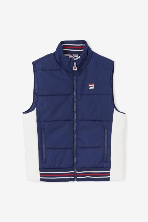 Navy Men\'s Fila Matias Vest Jackets | Fila530TG