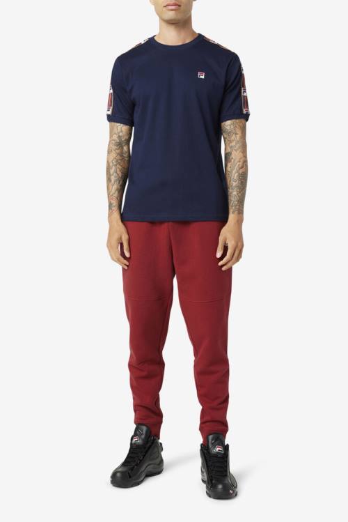 Navy Men's Fila Oliver Tee T Shirts | Fila857LK