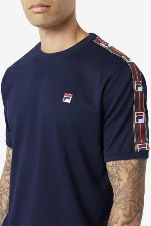 Navy Men's Fila Oliver Tee T Shirts | Fila857LK