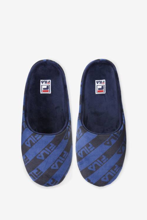 Navy Men\'s Fila Premium Slippers Slides | Fila857NB