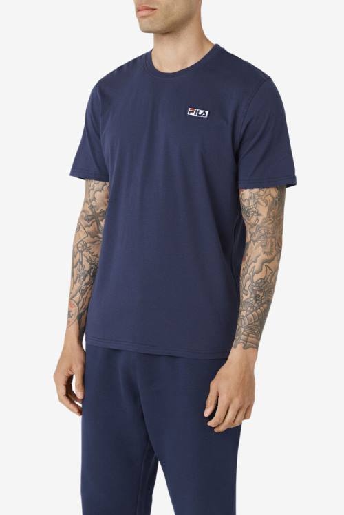 Navy Men's Fila Skylar Tee T Shirts | Fila276IM