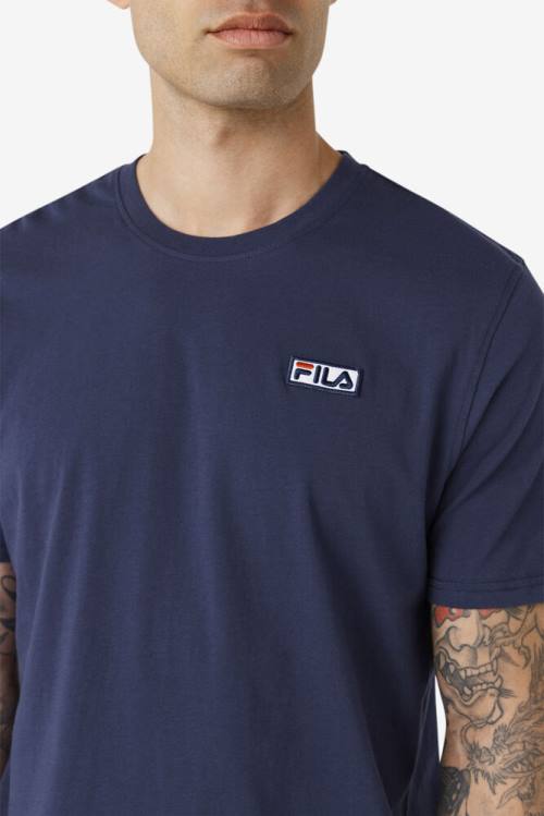 Navy Men's Fila Skylar Tee T Shirts | Fila276IM