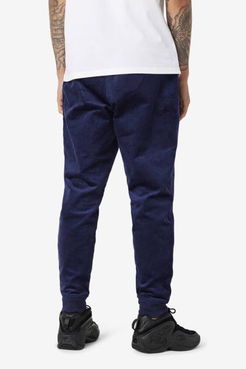 Navy Men's Fila Unnat Cord Joggers Pants | Fila270OC