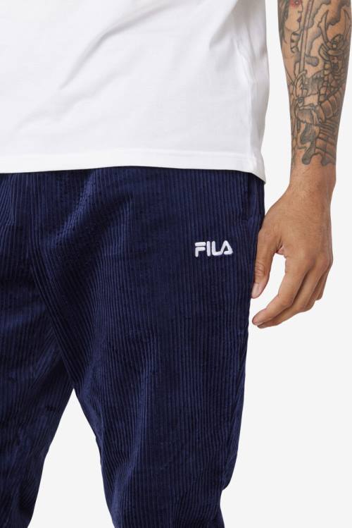 Navy Men's Fila Unnat Cord Joggers Pants | Fila270OC