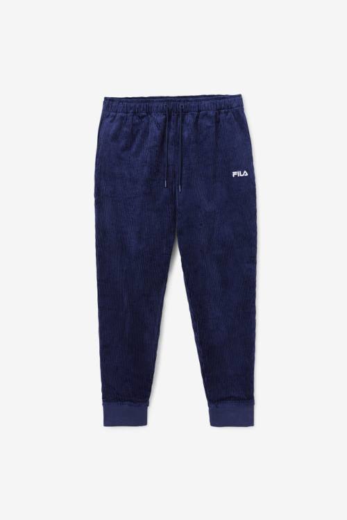 Navy Men\'s Fila Unnat Cord Joggers Pants | Fila270OC