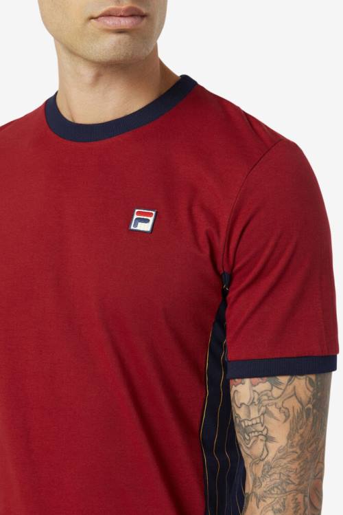 Navy Men's Fila Warner Tee T Shirts | Fila460KE